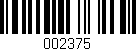 Código de barras (EAN, GTIN, SKU, ISBN): '002375'