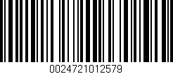 Código de barras (EAN, GTIN, SKU, ISBN): '0024721012579'