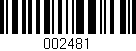 Código de barras (EAN, GTIN, SKU, ISBN): '002481'