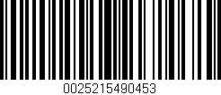 Código de barras (EAN, GTIN, SKU, ISBN): '0025215490453'