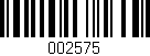 Código de barras (EAN, GTIN, SKU, ISBN): '002575'