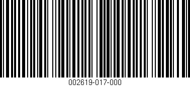Código de barras (EAN, GTIN, SKU, ISBN): '002619-017-000'