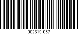 Código de barras (EAN, GTIN, SKU, ISBN): '002619-057'