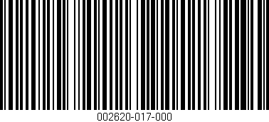 Código de barras (EAN, GTIN, SKU, ISBN): '002620-017-000'