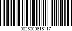 Código de barras (EAN, GTIN, SKU, ISBN): '0026388615117'