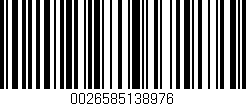 Código de barras (EAN, GTIN, SKU, ISBN): '0026585138976'