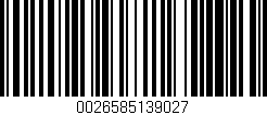 Código de barras (EAN, GTIN, SKU, ISBN): '0026585139027'
