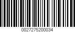 Código de barras (EAN, GTIN, SKU, ISBN): '0027275200034'
