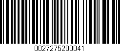 Código de barras (EAN, GTIN, SKU, ISBN): '0027275200041'