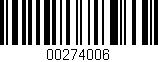 Código de barras (EAN, GTIN, SKU, ISBN): '00274006'
