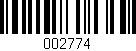 Código de barras (EAN, GTIN, SKU, ISBN): '002774'