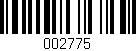 Código de barras (EAN, GTIN, SKU, ISBN): '002775'