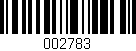 Código de barras (EAN, GTIN, SKU, ISBN): '002783'