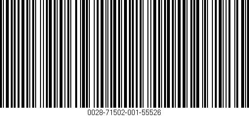 Código de barras (EAN, GTIN, SKU, ISBN): '0028-71502-001-55526'