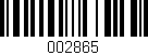 Código de barras (EAN, GTIN, SKU, ISBN): '002865'