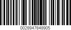 Código de barras (EAN, GTIN, SKU, ISBN): '0028947848905'