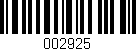 Código de barras (EAN, GTIN, SKU, ISBN): '002925'