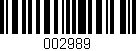 Código de barras (EAN, GTIN, SKU, ISBN): '002989'