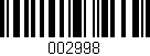 Código de barras (EAN, GTIN, SKU, ISBN): '002998'