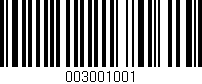 Código de barras (EAN, GTIN, SKU, ISBN): '003001001'