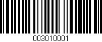 Código de barras (EAN, GTIN, SKU, ISBN): '003010001'