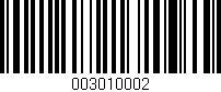Código de barras (EAN, GTIN, SKU, ISBN): '003010002'