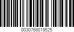 Código de barras (EAN, GTIN, SKU, ISBN): '0030768019525'