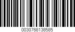 Código de barras (EAN, GTIN, SKU, ISBN): '0030768138585'