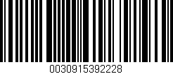 Código de barras (EAN, GTIN, SKU, ISBN): '0030915392228'