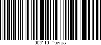 Código de barras (EAN, GTIN, SKU, ISBN): '003110|Padrao'