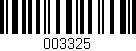Código de barras (EAN, GTIN, SKU, ISBN): '003325'