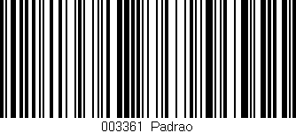 Código de barras (EAN, GTIN, SKU, ISBN): '003361|Padrao'