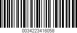 Código de barras (EAN, GTIN, SKU, ISBN): '0034223416058'