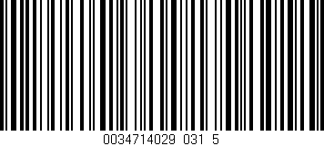 Código de barras (EAN, GTIN, SKU, ISBN): '0034714029_031_5'