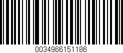 Código de barras (EAN, GTIN, SKU, ISBN): '0034966151186'