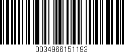 Código de barras (EAN, GTIN, SKU, ISBN): '0034966151193'