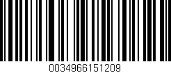 Código de barras (EAN, GTIN, SKU, ISBN): '0034966151209'