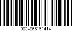 Código de barras (EAN, GTIN, SKU, ISBN): '0034966151414'