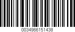 Código de barras (EAN, GTIN, SKU, ISBN): '0034966151438'