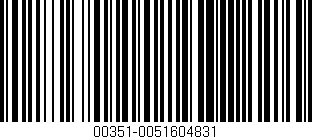 Código de barras (EAN, GTIN, SKU, ISBN): '00351-0051604831'
