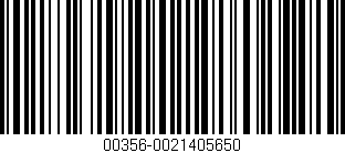 Código de barras (EAN, GTIN, SKU, ISBN): '00356-0021405650'