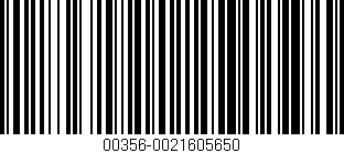 Código de barras (EAN, GTIN, SKU, ISBN): '00356-0021605650'