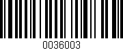 Código de barras (EAN, GTIN, SKU, ISBN): '0036003'