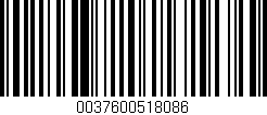 Código de barras (EAN, GTIN, SKU, ISBN): '0037600518086'