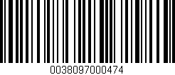 Código de barras (EAN, GTIN, SKU, ISBN): '0038097000474'