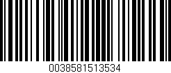 Código de barras (EAN, GTIN, SKU, ISBN): '0038581513534'