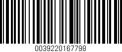 Código de barras (EAN, GTIN, SKU, ISBN): '0039220167798'