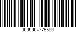 Código de barras (EAN, GTIN, SKU, ISBN): '0039304775598'