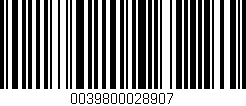 Código de barras (EAN, GTIN, SKU, ISBN): '0039800028907'