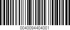 Código de barras (EAN, GTIN, SKU, ISBN): '0040094404001'